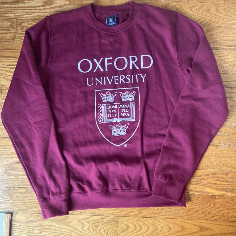 Oxford University Crimson Red Vintage Pullover Sweatshirt Over-sized Size Medium